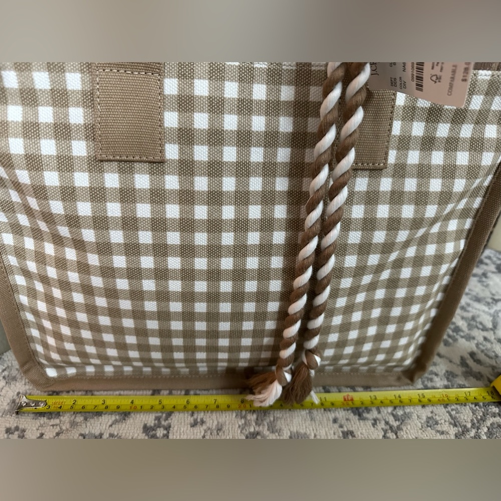 J.Crew Beige & Ivory Canvas Structured Tote With Tassels 🥰 - Picture 15 of 16
